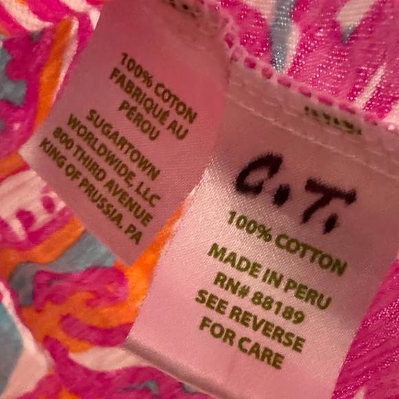 Women’s Strapless Ruffle Top in Pink Multi - Picture 4 of 4